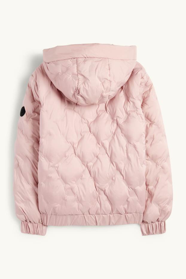Kinder Mädchen - Steppjacke mit Kapuze - rosa