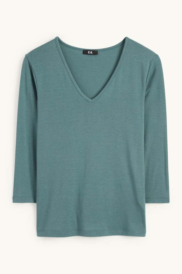 Damen - Langarmshirt - türkis