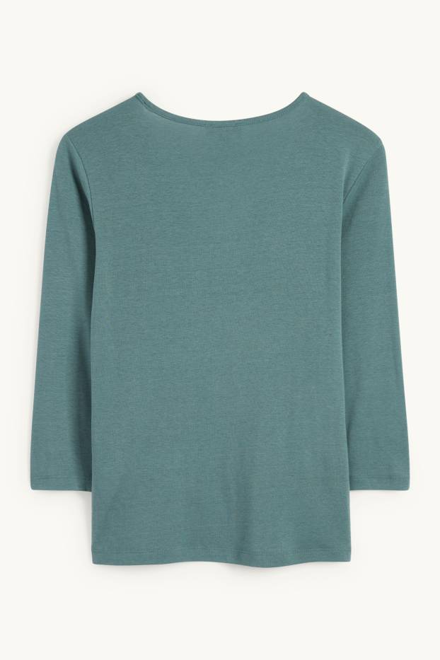 Damen - Langarmshirt - türkis