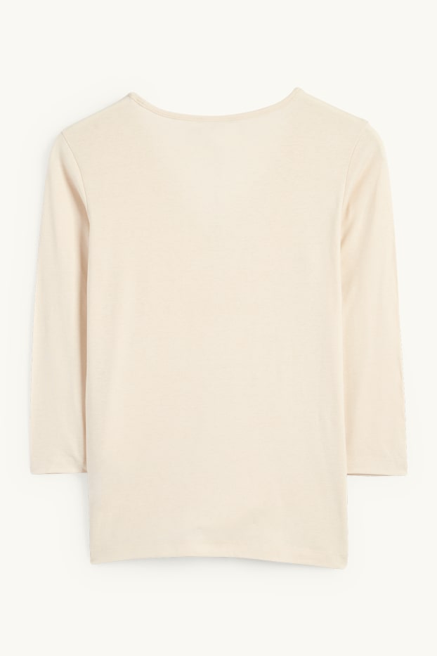 Damen - Langarmshirt - hellbeige