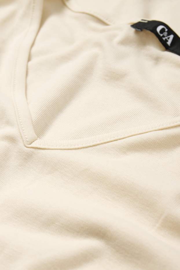 Damen - Langarmshirt - hellbeige
