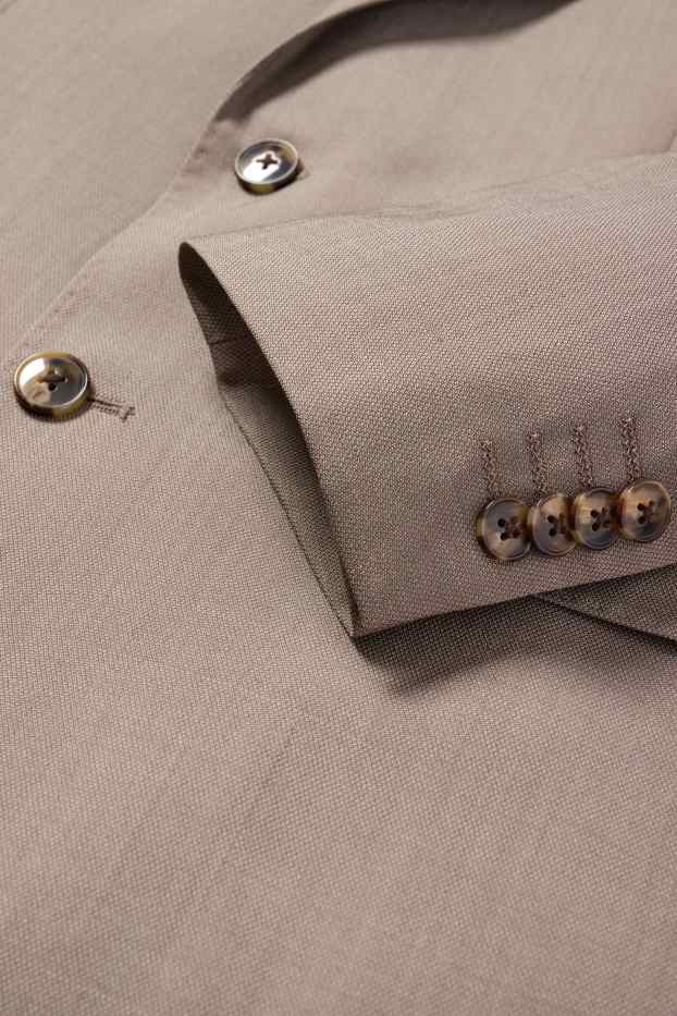 Home - Americana combinable de llana verge - regular fit - marró clar