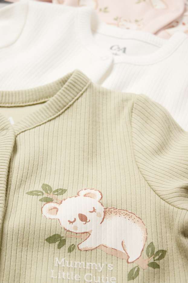 Baby Girls - Multipack of 3 - koala - baby sleepsuit - rose-gold