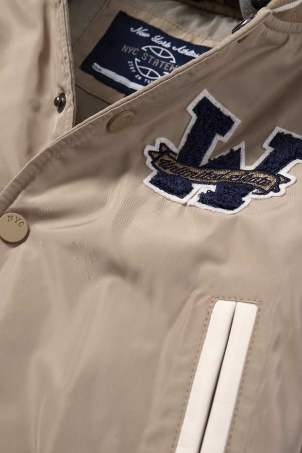 Copii - Băieți - Jachetă tip college, cu glugă - bej