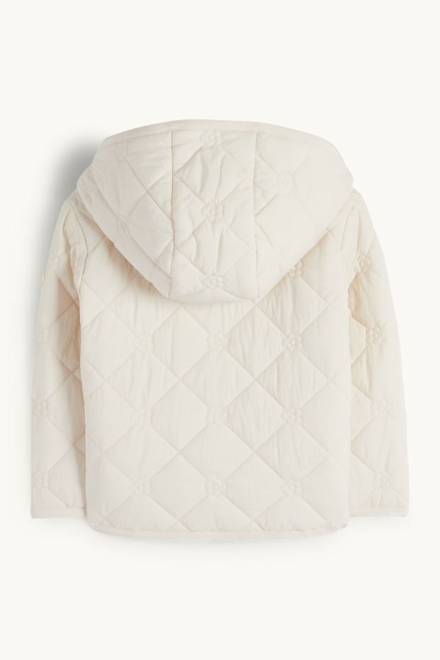 Bébés filles - Doudoune à capuche pour bébé - à fleurs - crème