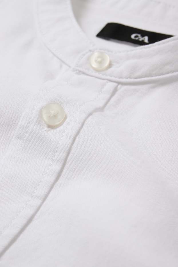 Hommes - Chemise - regular fit - col montant - blanc