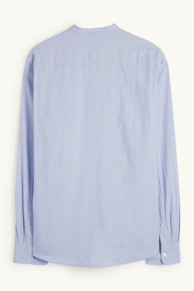 Herren - Hemd - Regular Fit - Stehkragen - hellblau