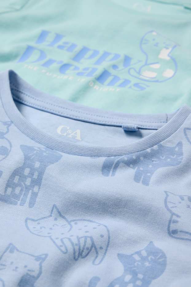 Nena - Paquet de 2 - gats - pijama - 4 peces - blau clar