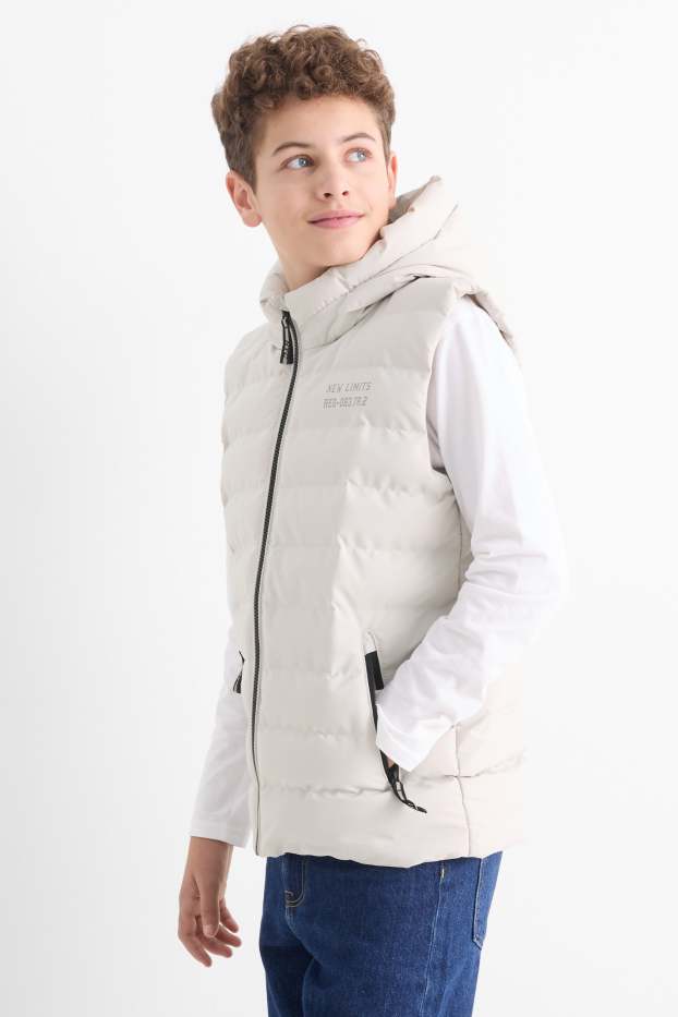 Enfants garçons - Doudoune sans manches à capuche - déperlante - gris
