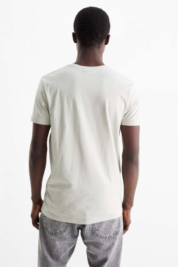 Heren - T-shirt - slim fit - Flex - lichtgrijs
