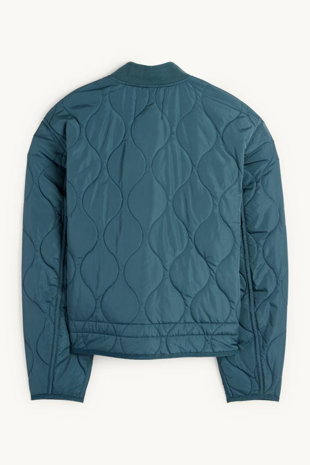 Dámské - Prošívaná bunda - z vodoodpudivého materiálu - tyrkysová