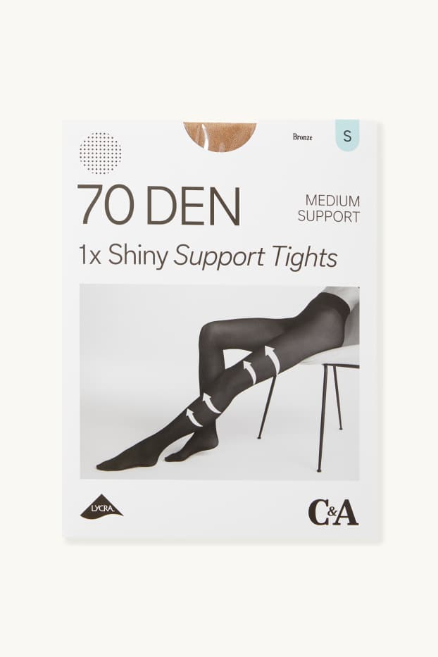 Dámské - Silonky - LYCRA® - 70 DEN - béžová