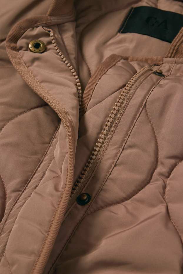 Femei - Jachetă matlasată - rezistentă la apă - taupe