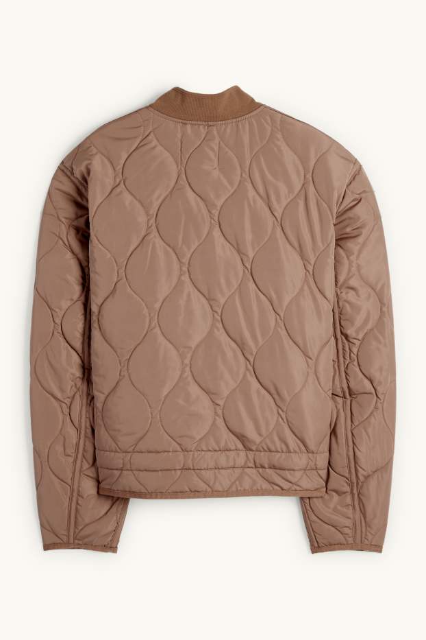 Femei - Jachetă matlasată - rezistentă la apă - taupe