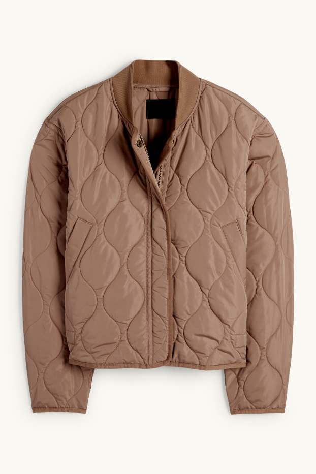 Femei - Jachetă matlasată - rezistentă la apă - taupe