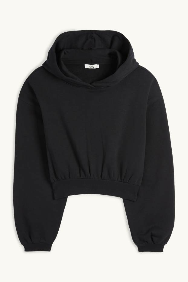 Women - Cropped hoodie - black