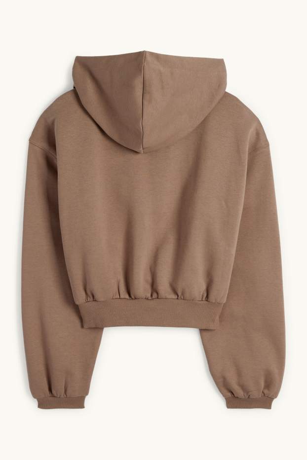 Damen - Crop Hoodie - braun