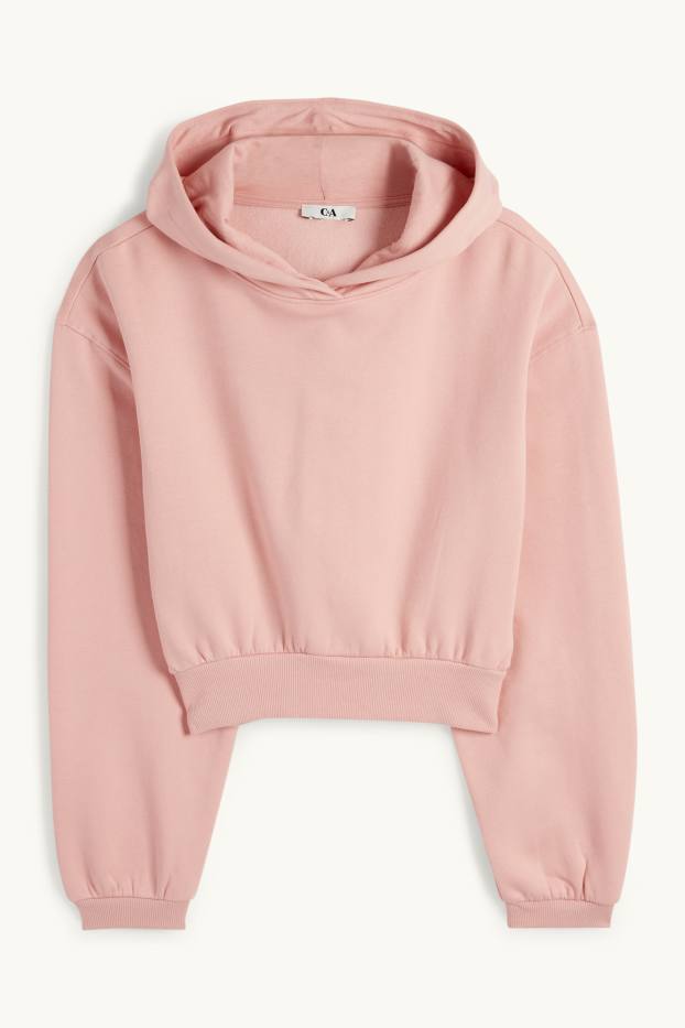 Damen - Crop Hoodie - rosa