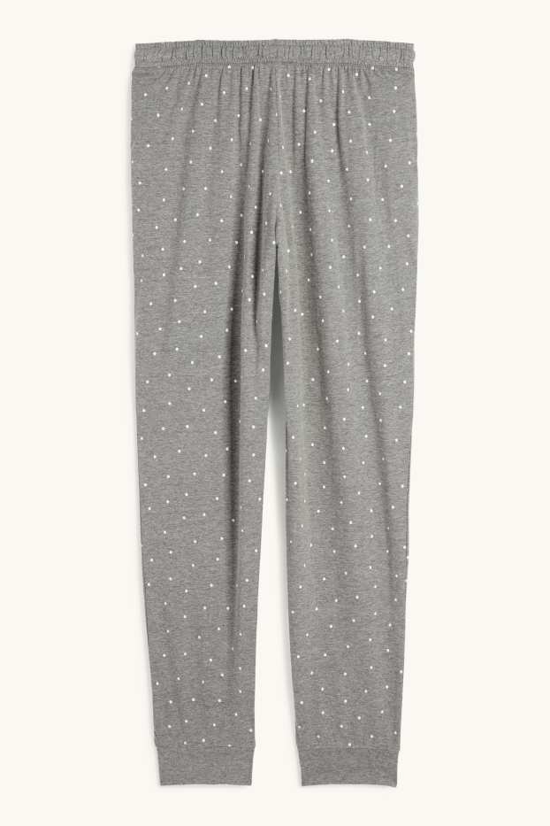 Women - Pyjama bottoms - polka dot - gray