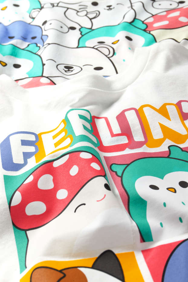 Kinder Mädchen - Multipack 2er - Squishmallows - Kurzarmshirt - cremeweiss