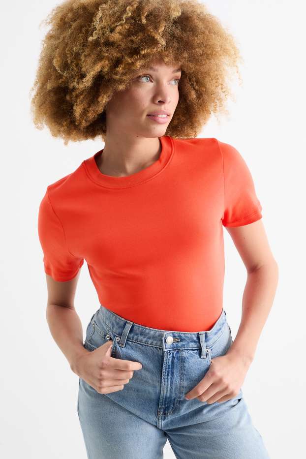 Femmes - T-shirt - slim fit - orange