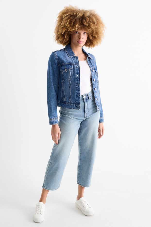 Dames - Barrel jeans - mid waist - jeanslichtblauw