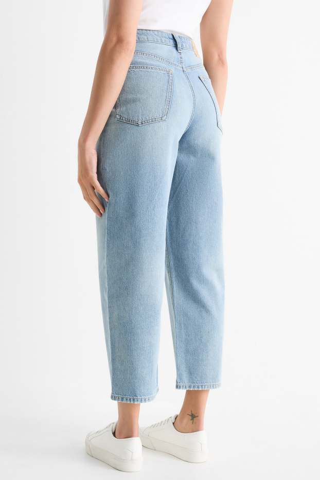 Dames - Barrel jeans - mid waist - jeanslichtblauw