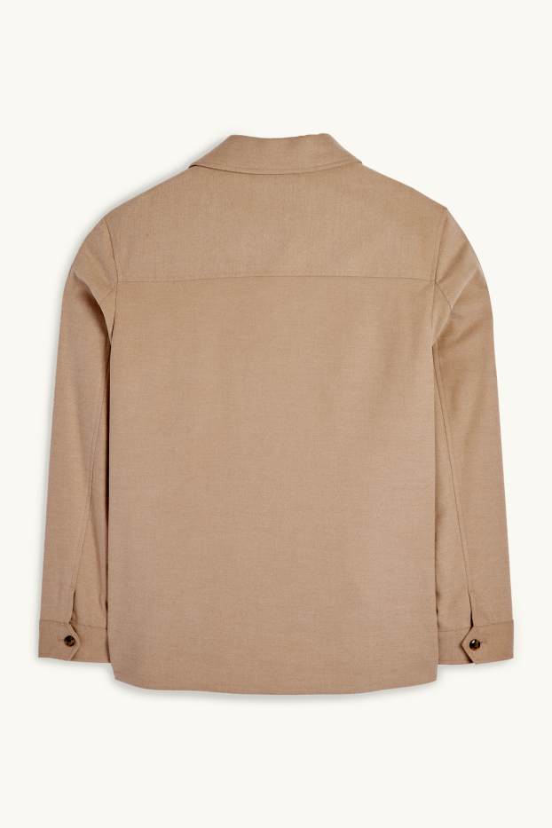 Hommes - Veste-chemise - regular fit - col kent - beige