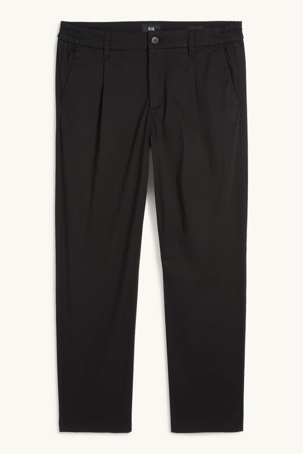 Pánské - Kalhoty chino - tapered fit - černá