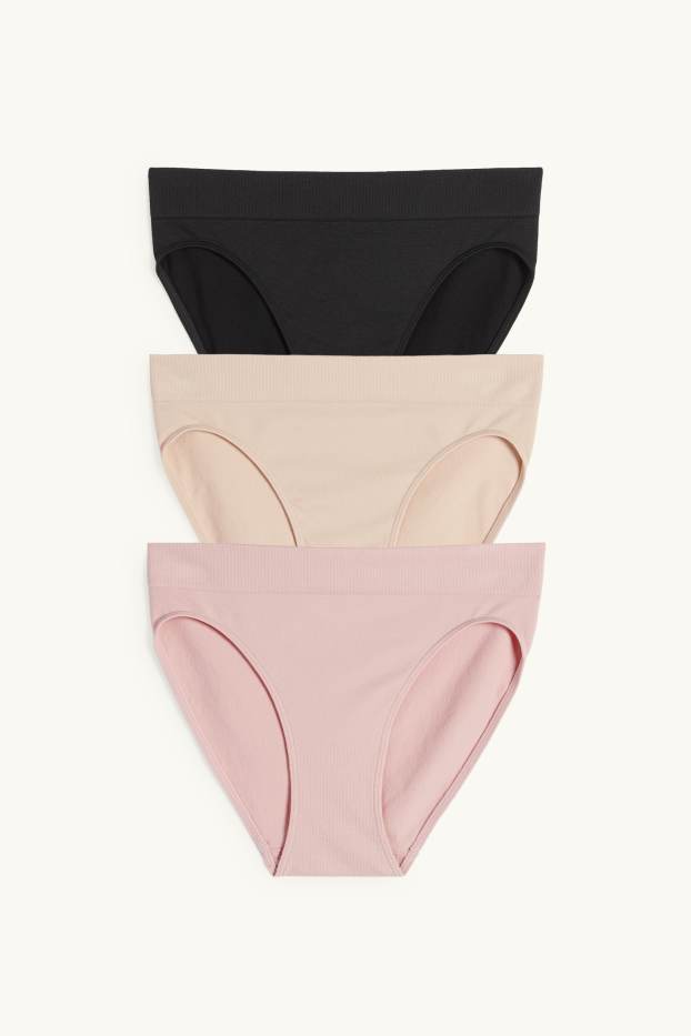 Dames - Set van 3 - slip - seamless - zwart