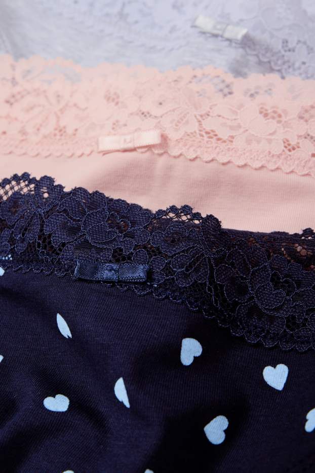 Women - Multipack of 3 - knickers - dark blue