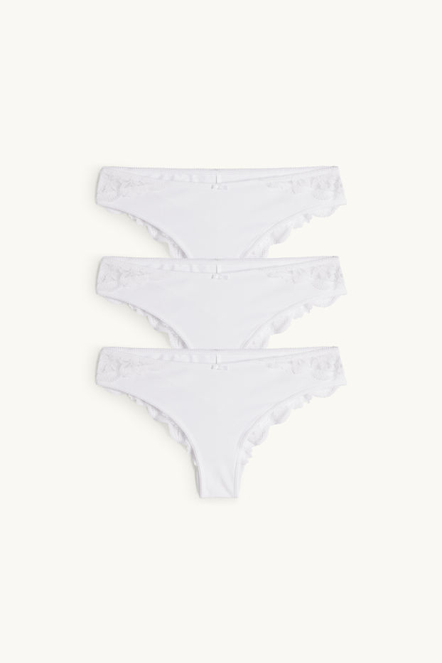 Damen - Multipack 3er - Slip - cremeweiss