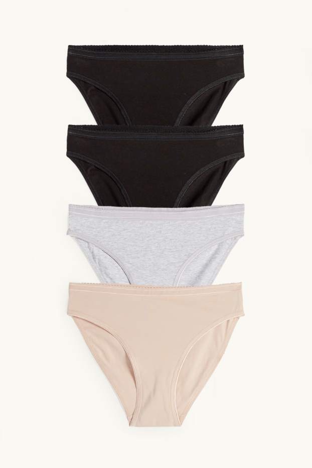 Femmes - Lot de 4 - culottes - noir