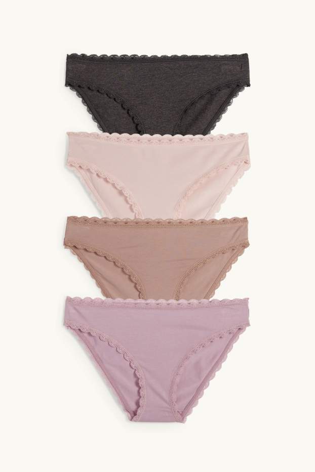 Femmes - Lot de 4 - culottes - rose