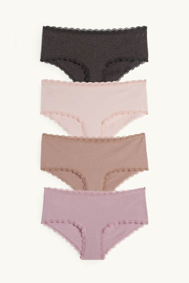 Dames - Set van 4 - hipster - roze