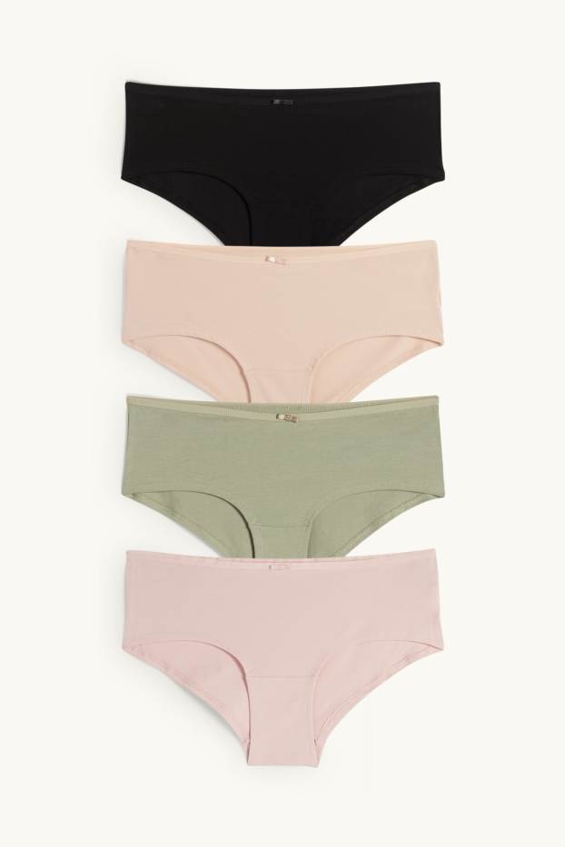 Damen - Multipack 4er - Hipster - schwarz