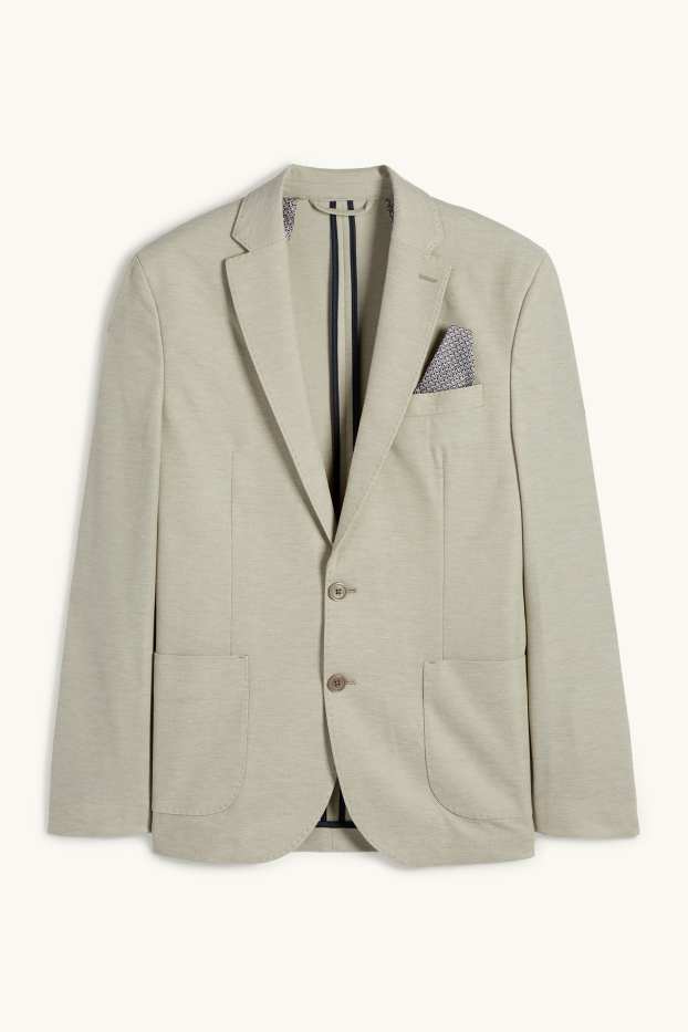 Hommes - Veste de costume - slim fit - texturé - beige chiné