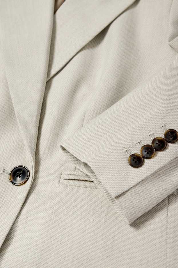 Femmes - Blazer court - cintré - texturé - beige
