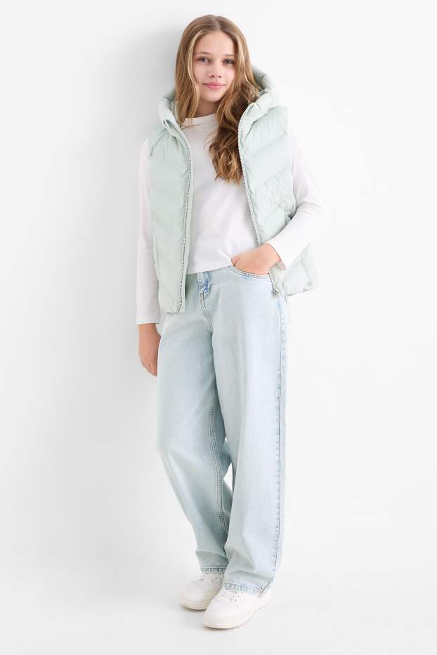 Copii - Fete - Balloon jeans - denim-albastru deschis