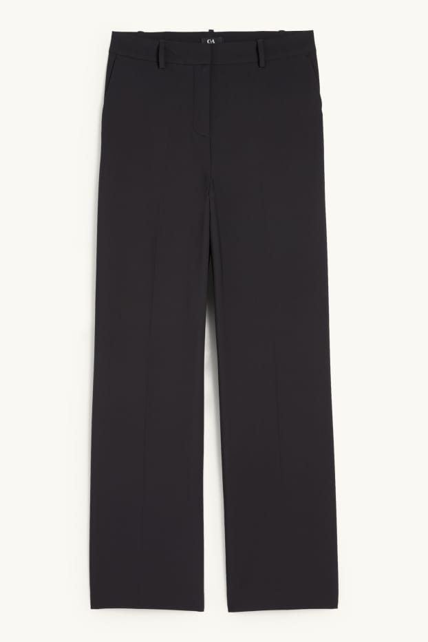 Damen - Business-Hose - High Waist - Straight Fit - schwarz