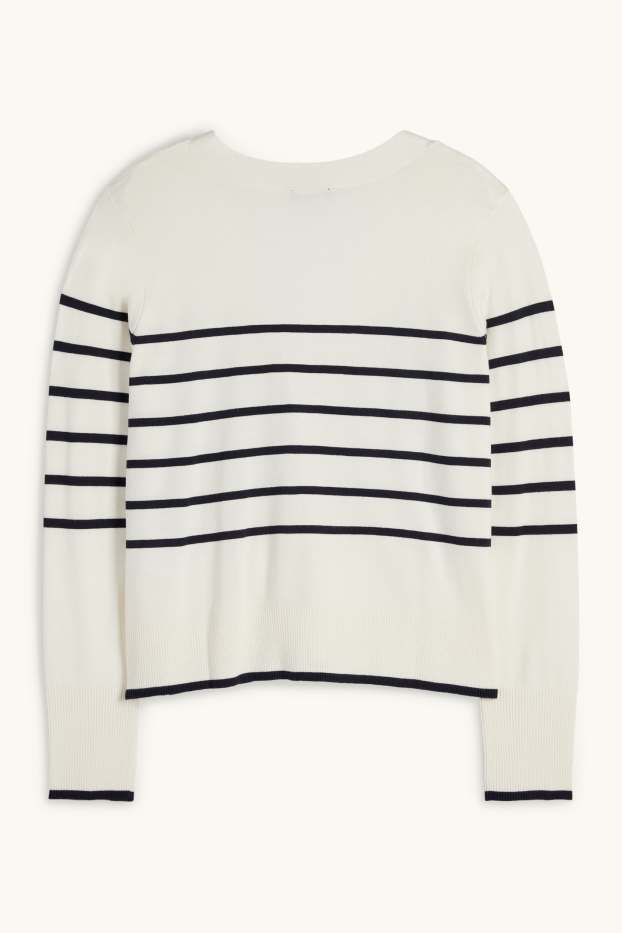 Donna - Cardigan - a righe - bianco crema