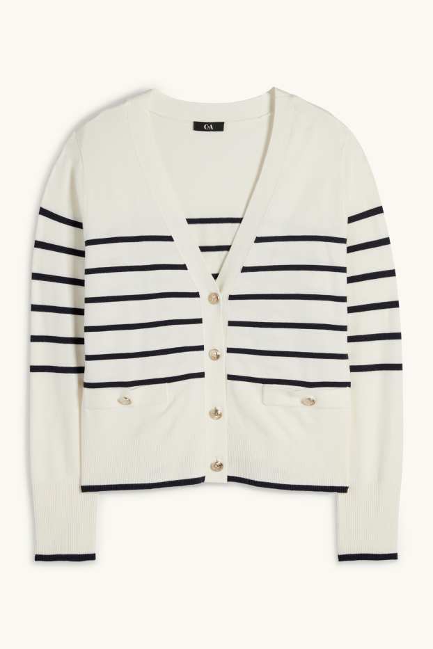 Donna - Cardigan - a righe - bianco crema