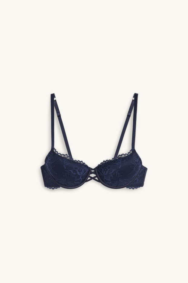 Dames - BH met beugels - DEMI - voorgevormd - donkerblauw