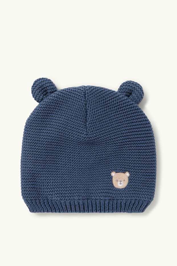 Baby Jungen - Bärchen - Baby-Beanie - dunkelblau