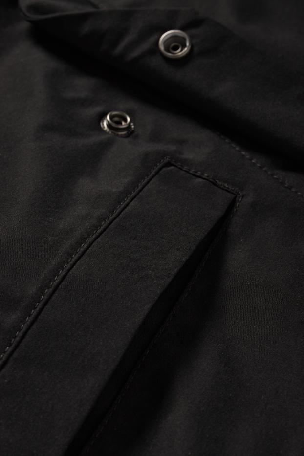 Herren - Regenjacke mit Kapuze - wasserdicht - schwarz