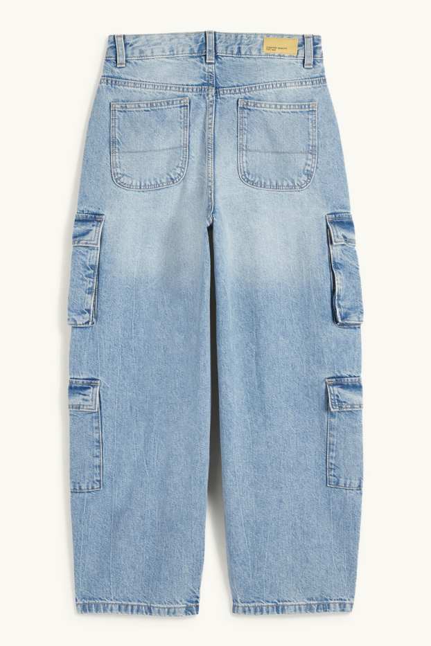 Kinder Mädchen - Cargo Jeans - helljeansblau