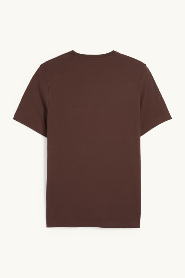 Uomo - T-shirt - regular fit - marrone scuro