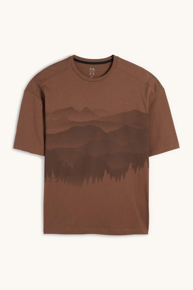 Hommes - Haut de sport - regular fit - marron