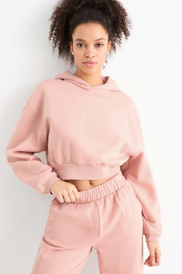 Damen - Crop Hoodie - rosa