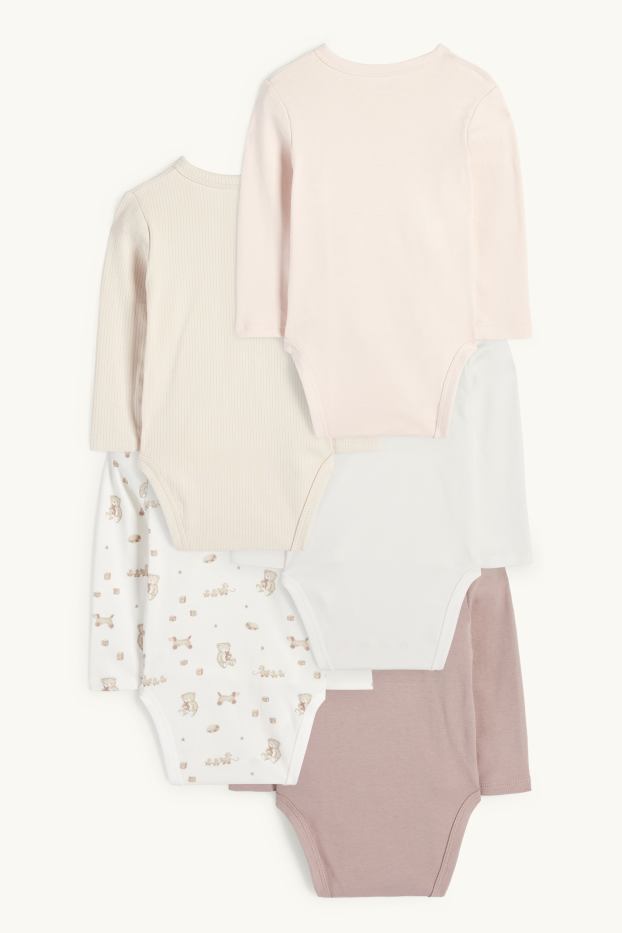 Bébés filles - Lot de 5 - jouet - bodys croisés pour bébé - blanc